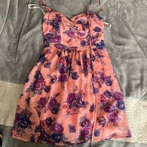 pink guess floral dress